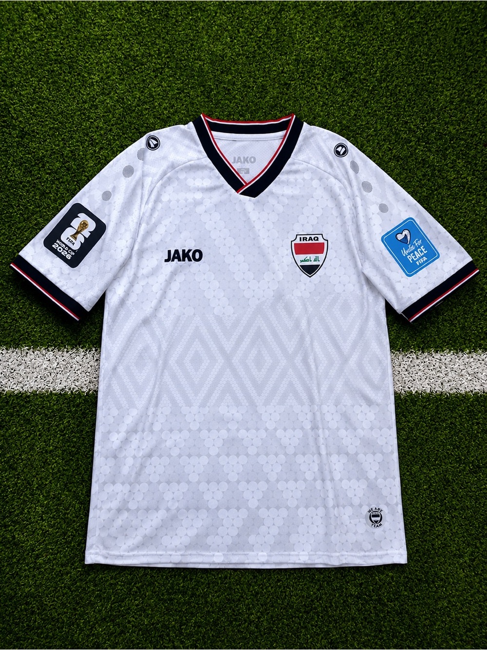 Iraq Home soccer jersey 2026 World Cup white with patches small new
